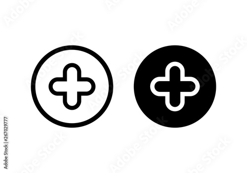 Plus Icon vector. Add icon. Addition sign. Medical Plus icon