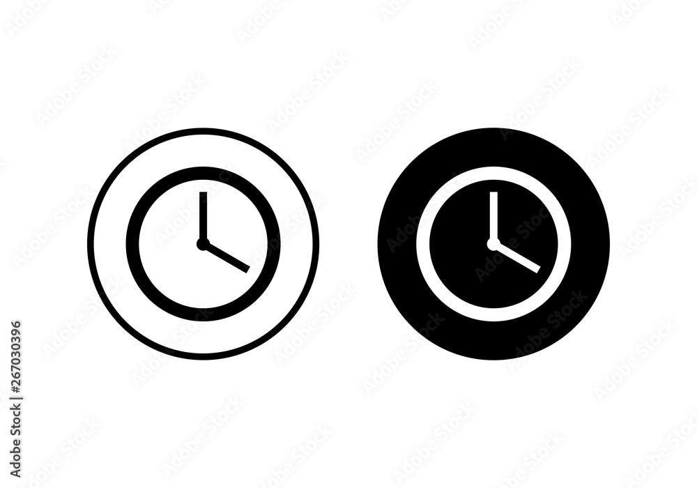 Time icon vector. Clock icon vector Time icon vector. Clock icon vector