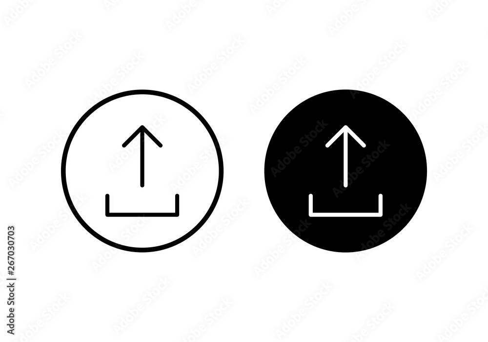 Upload icon vector. Upload sign icon. Upload button. Load symbol. Upload icon vector. Upload sign icon. Upload button. Load symbol.