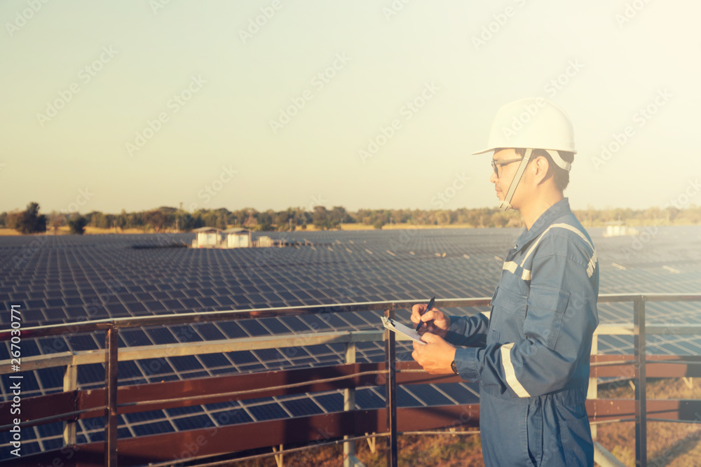 operation and maintenance in solar power plant ; engineering team working on checking and maintenance in solar power plant ,solar power plant to innovation of green energy for life operation and maintenance in solar power plant ; engineering team working on checking and maintenance in solar power plant ,solar power plant to innovation of green energy for life