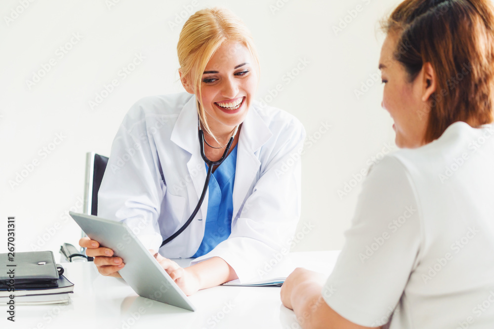 Female patient visits woman doctor or gynecologist during gynaecology ...