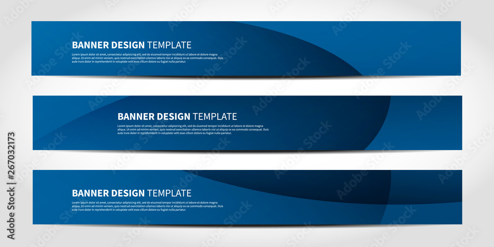 Vector banners with abstract geometric blue background