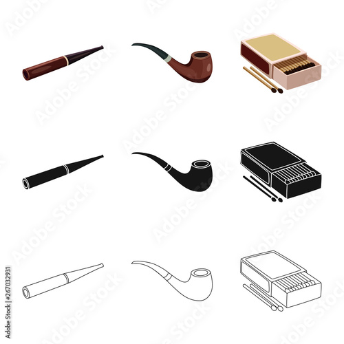 Isolated object of refuse and stop icon. Set of refuse and habit stock vector illustration.