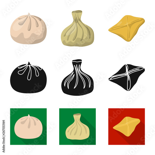 Vector illustration of products  and cooking sign. Collection of products  and appetizer stock vector illustration.