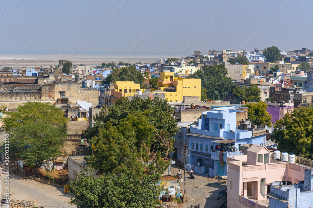 View of Sambhar Lake Village. Rajasthan. India