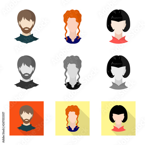 Isolated object of professional and photo icon. Collection of professional and profile stock symbol for web.