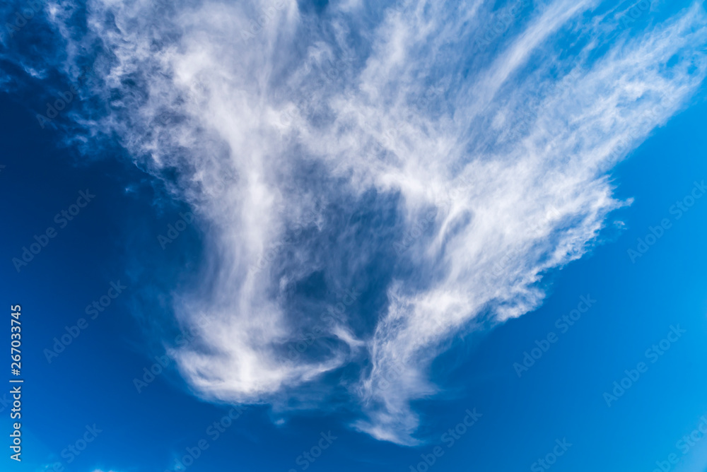 White puffy clouds on blue sky White puffy clouds on blue sky