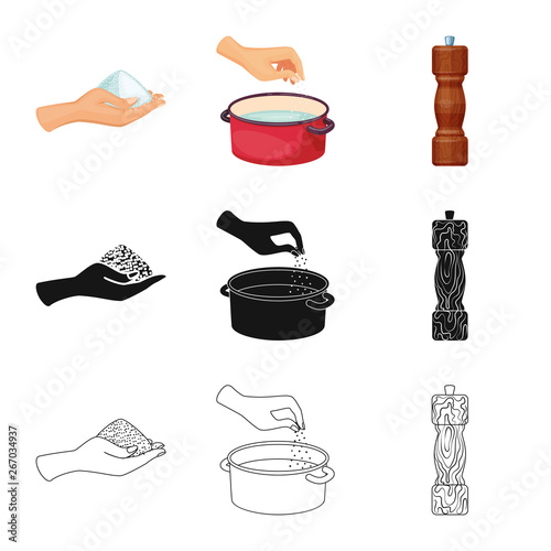 Isolated object of cooking and sea symbol. Set of cooking and baking   stock symbol for web.