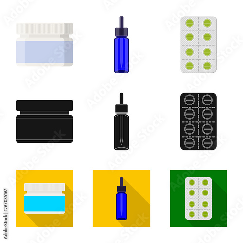 Isolated object of retail and healthcare logo. Set of retail and wellness stock symbol for web.