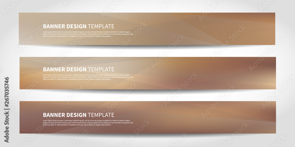Vector banners with abstract geometric background. Website headers or footers design. Gold, bronze Vector banners with abstract geometric background. Website headers or footers design. Gold, bronze