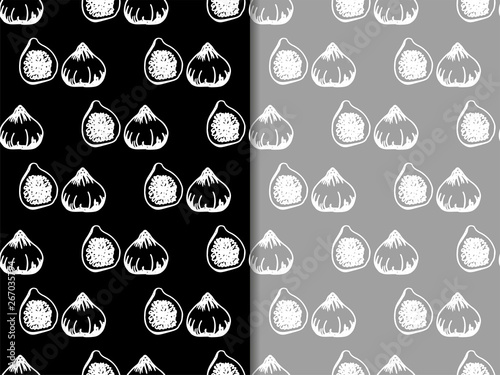 figs tropical fruit seamless pattern