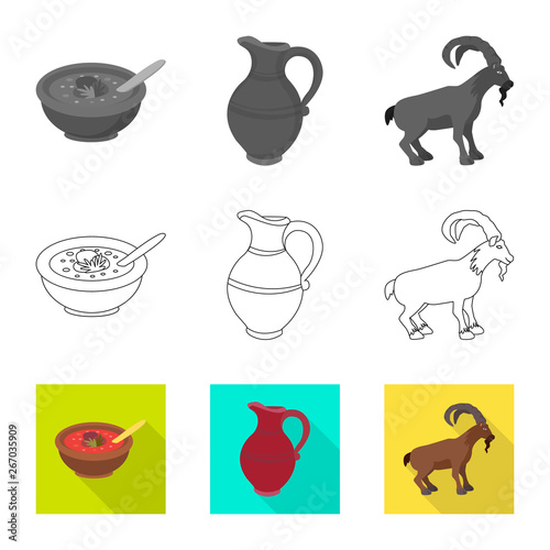 Vector illustration of culture and sightseeing symbol. Set of culture and originality stock vector illustration.