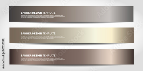 Vector banners with abstract background. Bronze Website headers