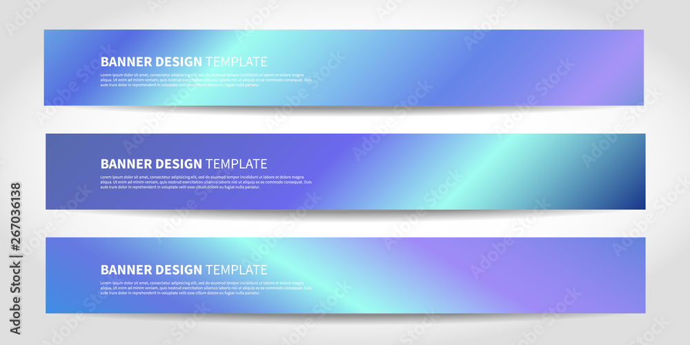 Vector banners with abstract neon background. Website headers