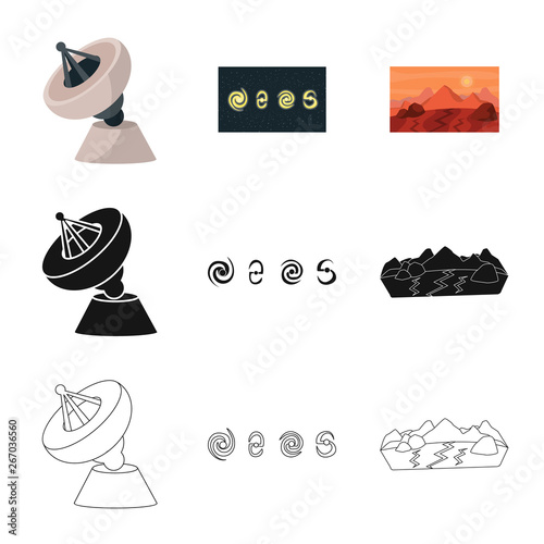 Isolated object of astronomy and technology  icon. Collection of astronomy and sky stock vector illustration.