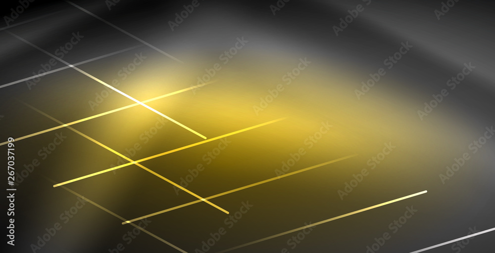 Neon glowing lines, magic energy space light concept, abstract background wallpaper design - obrazy, fototapety, plakaty 