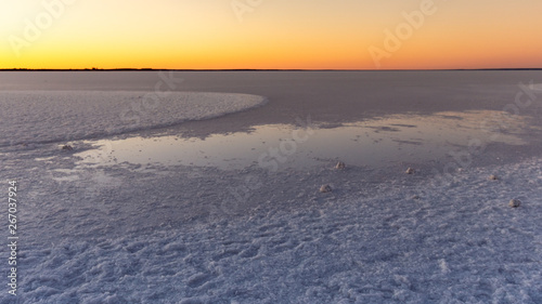 Sunset on Hart Lake  between Coober Pedy and Adelaide