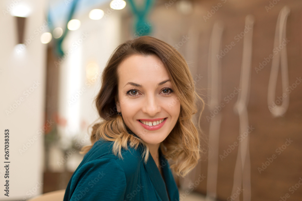 Portrait of gorgeous woman yoga trainer posing in for yoga classes