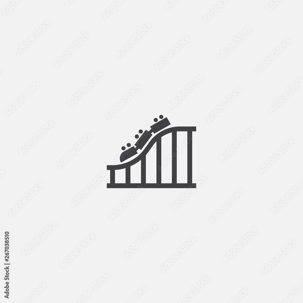 Roller coaster Glyph icon. Simple sign illustration. Roller coaster symbol  design. Can be used for web, print and mobile Stock Vector | Adobe Stock