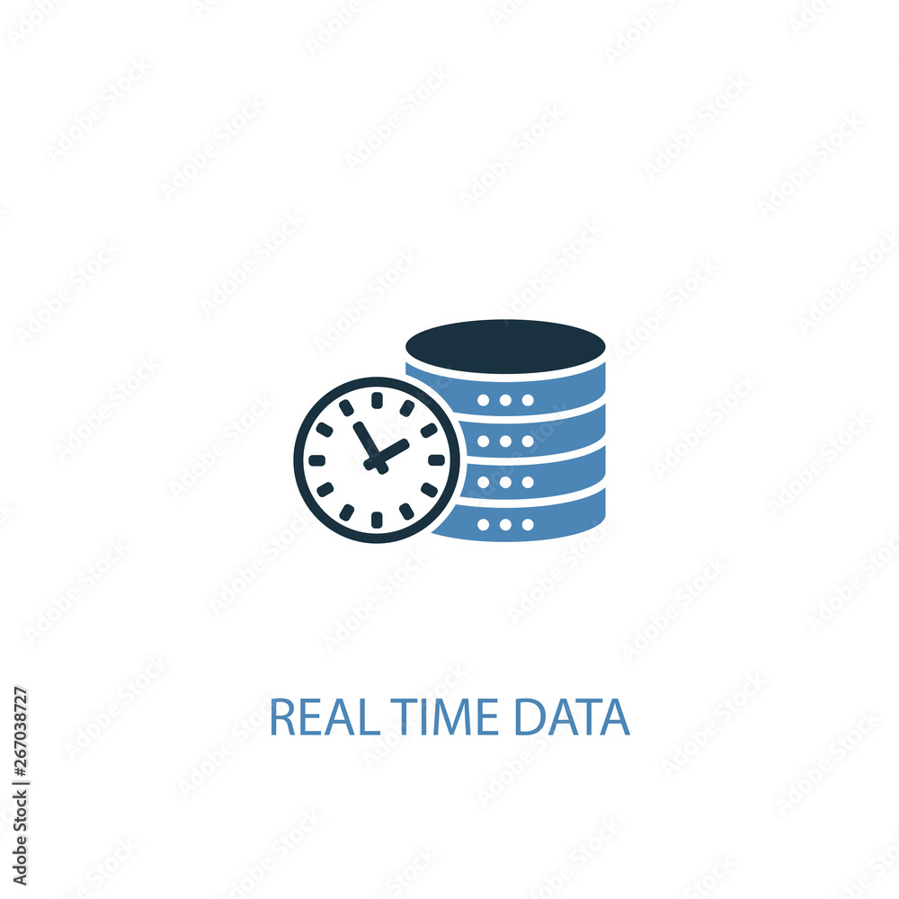 Real time data concept 2 colored icon. Simple blue element illustration  Stock Vector | Adobe Stock