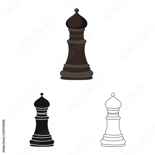 Vector design of bishop and strategic icon. Set of bishop and black vector icon for stock.