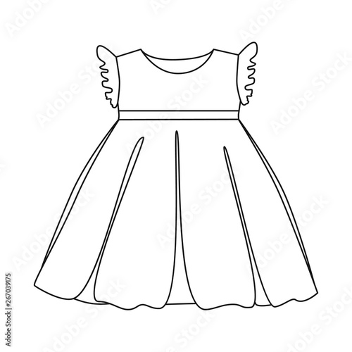 Vector illustration of dress and child symbol. Collection of dress and cute stock vector illustration.