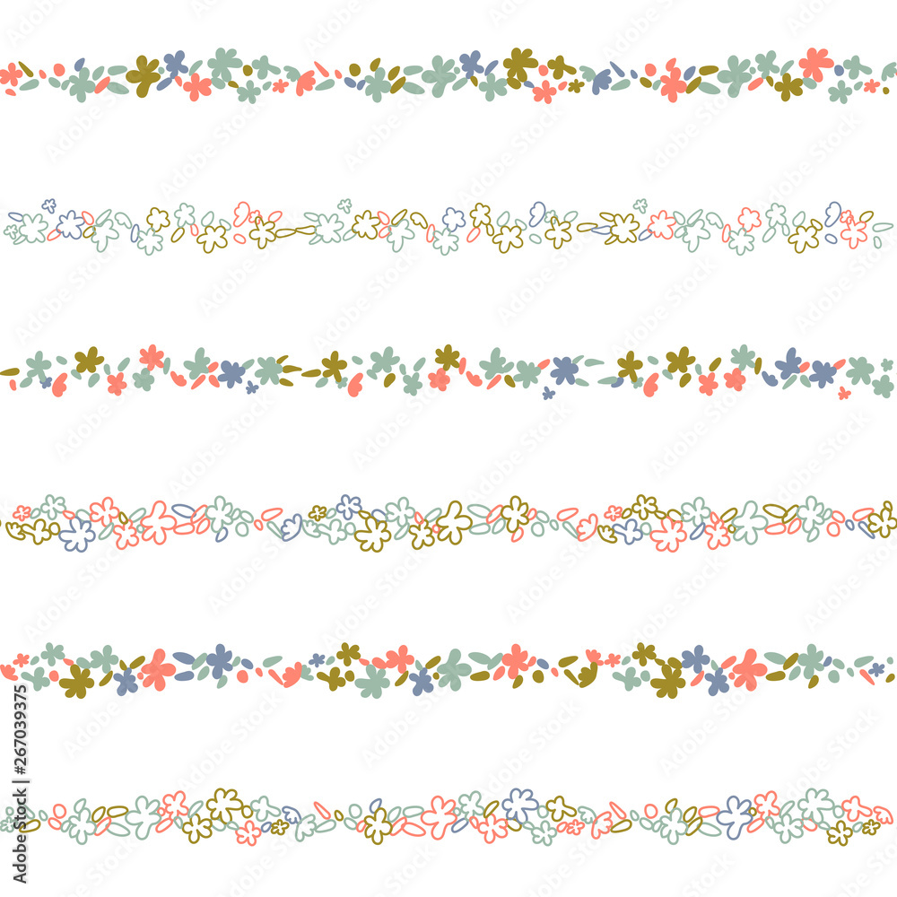 Floral vector seamless pattern. Simple stylized flowers background. Floral vector seamless pattern. Simple stylized flowers background.