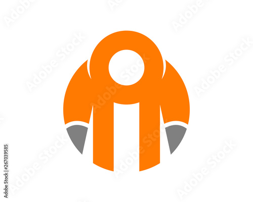 i pencil letter astronout character logo