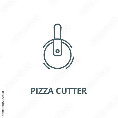 Pizza cutter vector line icon, outline concept, linear sign