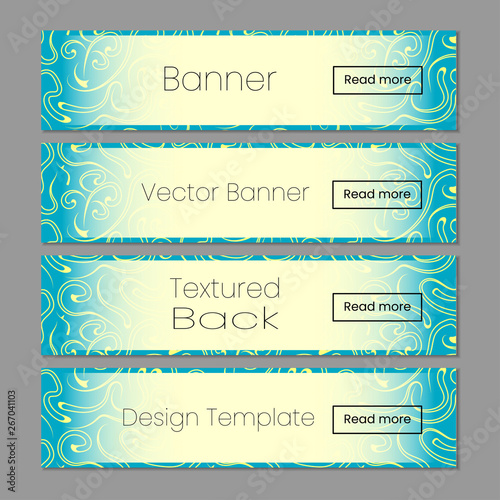 Set of horisontal banners. Vector template isolated on gray background.