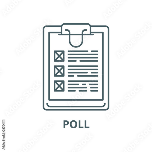 Poll vector line icon, outline concept, linear sign