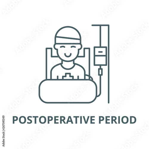 Postoperative period vector line icon, outline concept, linear sign