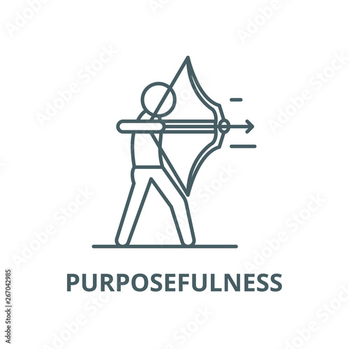 Purposefulness vector line icon, outline concept, linear sign