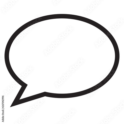 speech bubble icon on white background. flat style. speech bubble icon for your web site design, logo, app, UI. blank empty white speech bubble symbol.