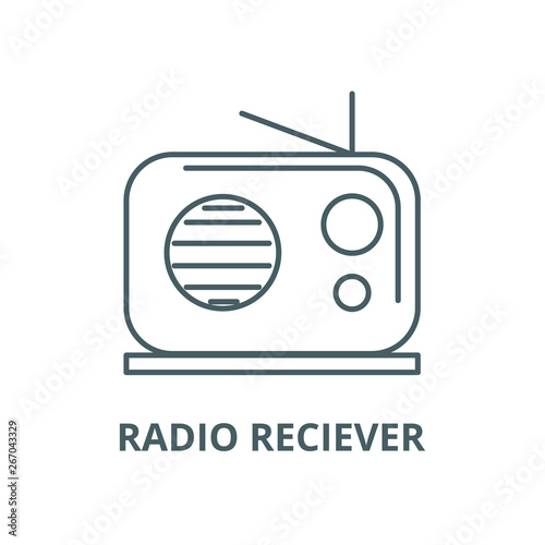 Radio reciever vector line icon, outline concept, linear sign