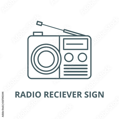 Radio reciever sign vector line icon, outline concept, linear sign