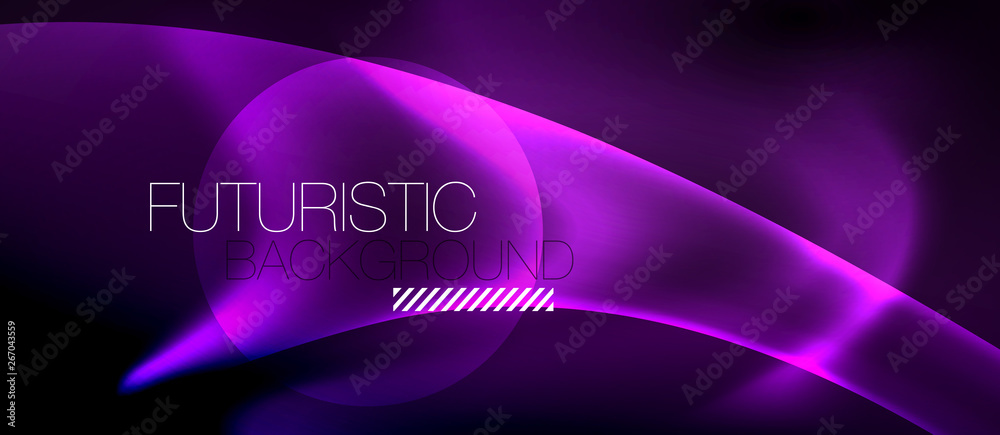 Glossy glowing neon light wave background Glossy glowing neon light wave background
