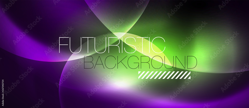 Shiny neon color light with circles abstract background Shiny neon color light with circles abstract background