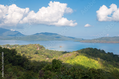 The view of the seaside from the hills in Palawan island, Philippines