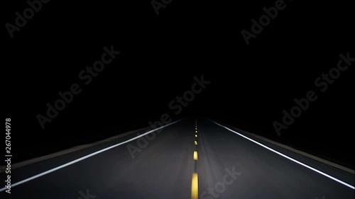 Driving down rural highway in pitch black night timelapse loopRunning from the law driving down a dark country highway. The night is dark and the road is long. loop