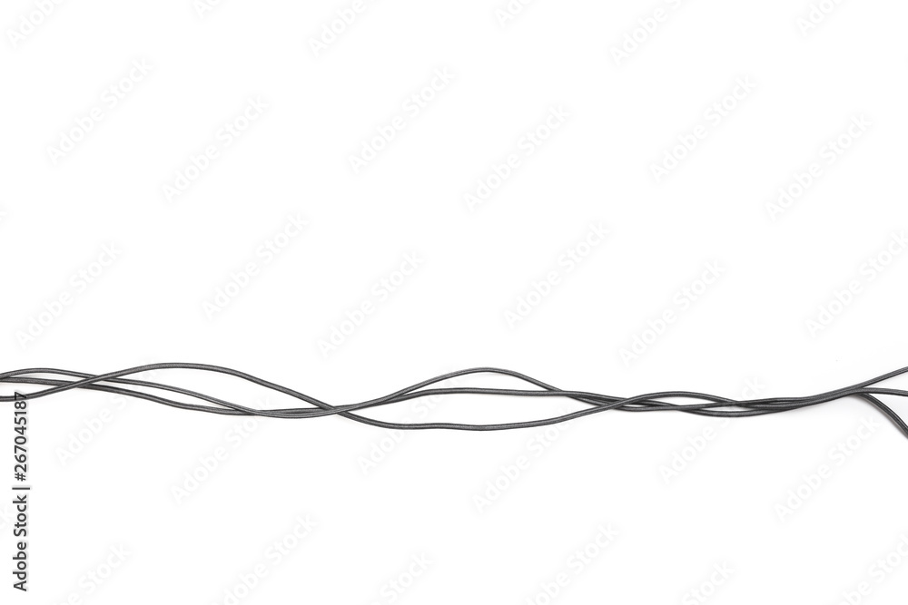 Black power cable socket isolated on white background - Black power cable socket isolated on white background -