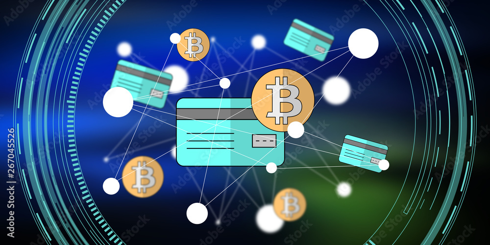 Concept of bitcoin credit card Concept of bitcoin credit card