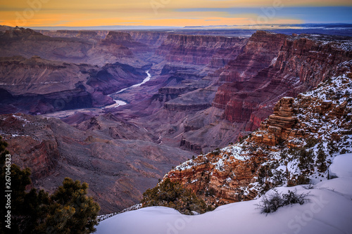 Winter Twilight Hour on the Grand Canyon