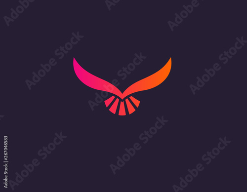 Creative red logo phoenix bird icon