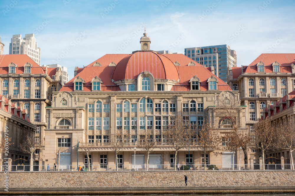 Fototapeta premium BEIJING, CHINA - DECEMBER 25, 2018: Italian style building in Tianjin , China