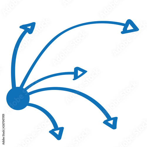 Handgezeichnetes Export-Symbol in in dunkelblau