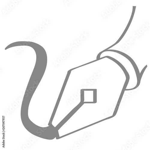 Handgezeichnete Füllfeder in grau