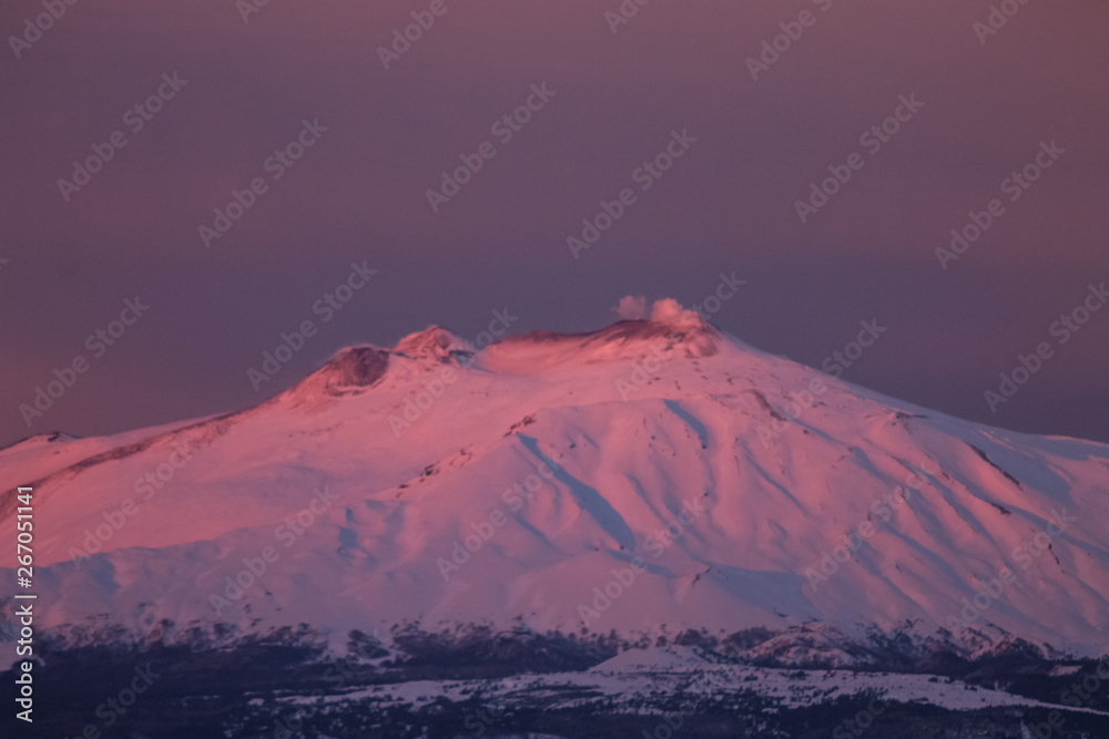 eruzione del vulcano Etna ,