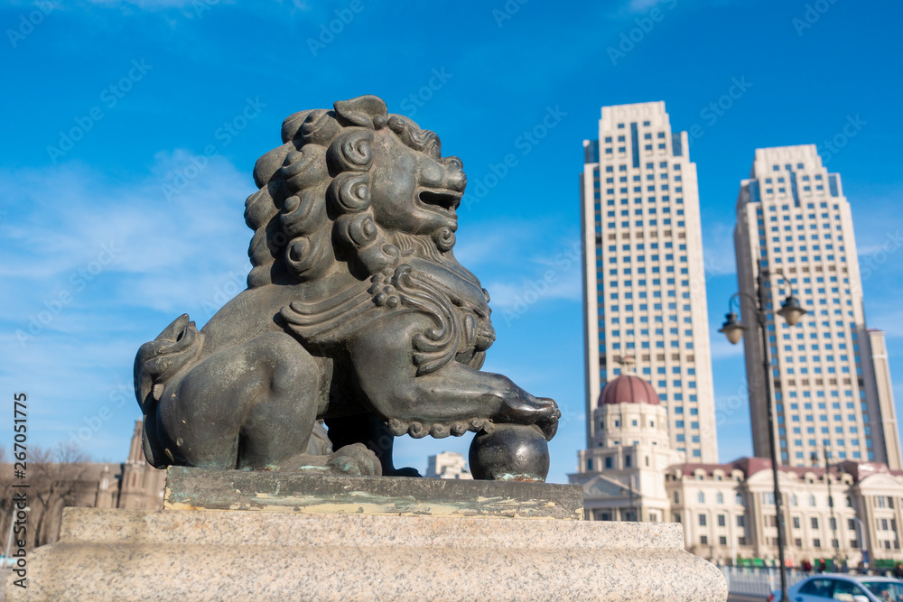 BEIJING, CHINA - DECEMBER 25, 2018: Tianjin cityscape, beautiful Bridge, Building in Tianjin , China BEIJING, CHINA - DECEMBER 25, 2018: Tianjin cityscape, beautiful Bridge, Building in Tianjin , China