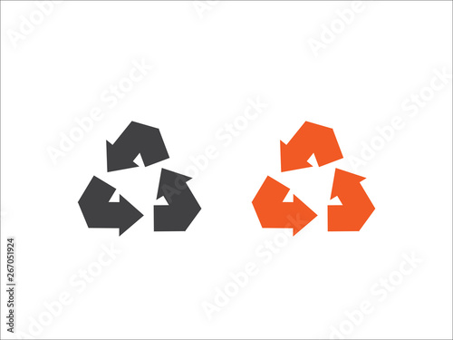 Recycle sign vector isolated on white background